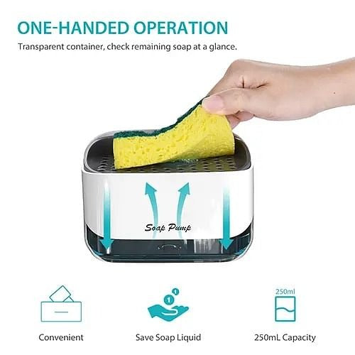Soap Pump Dispenser with Sponge Holder